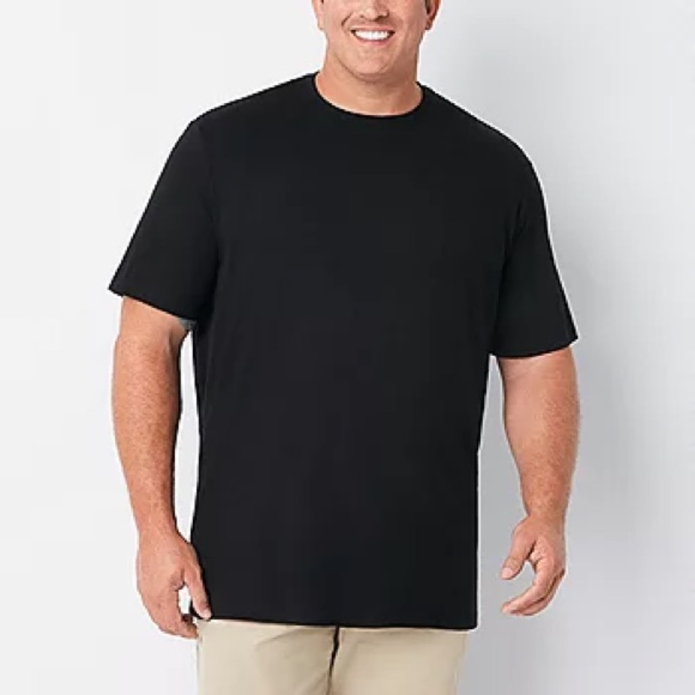 St. John's Bay Super Soft Big and Tall Mens Crew Neck Short Sleeve T-Shirt